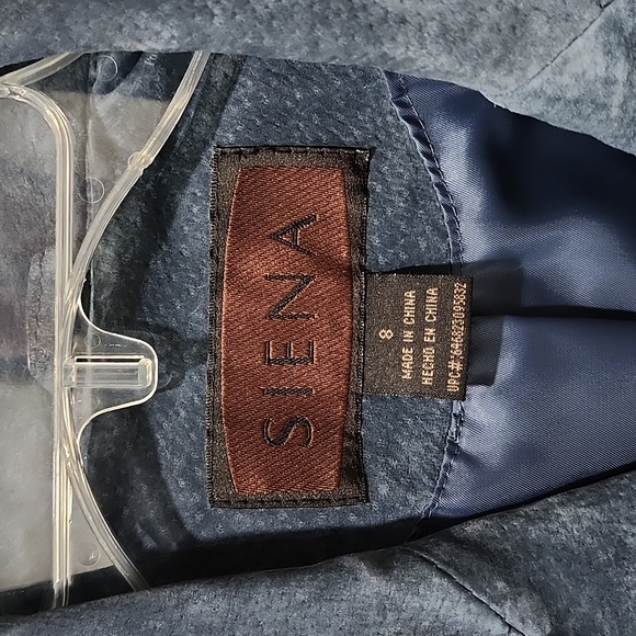 Vintage SIENA 100% Leather Women's blue jacket blazer size 8 - Picture 2 of 8